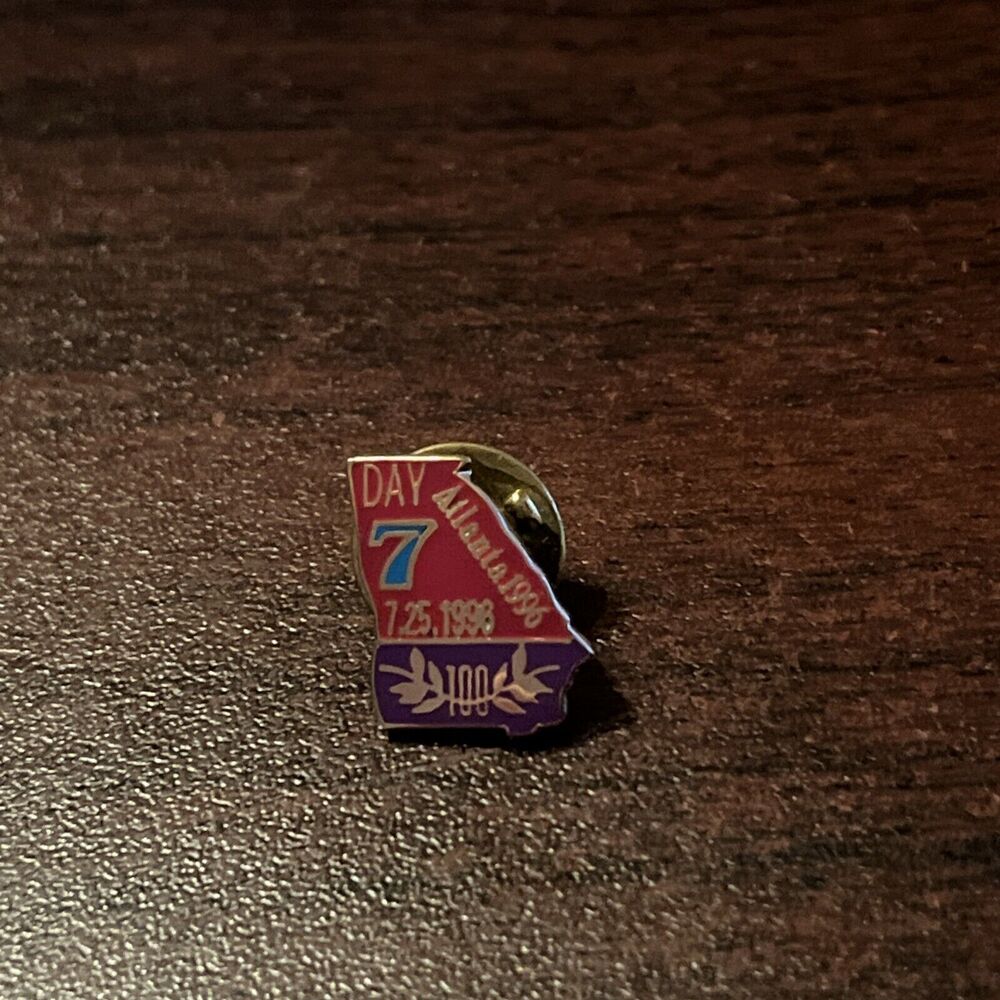 Vintage 1996 Atlanta Olympics Day‎ 7 Of The Games July 25th Lapel Hat Pin